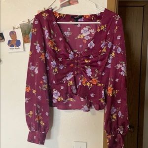 Forever 21 Purple Satin Blouse